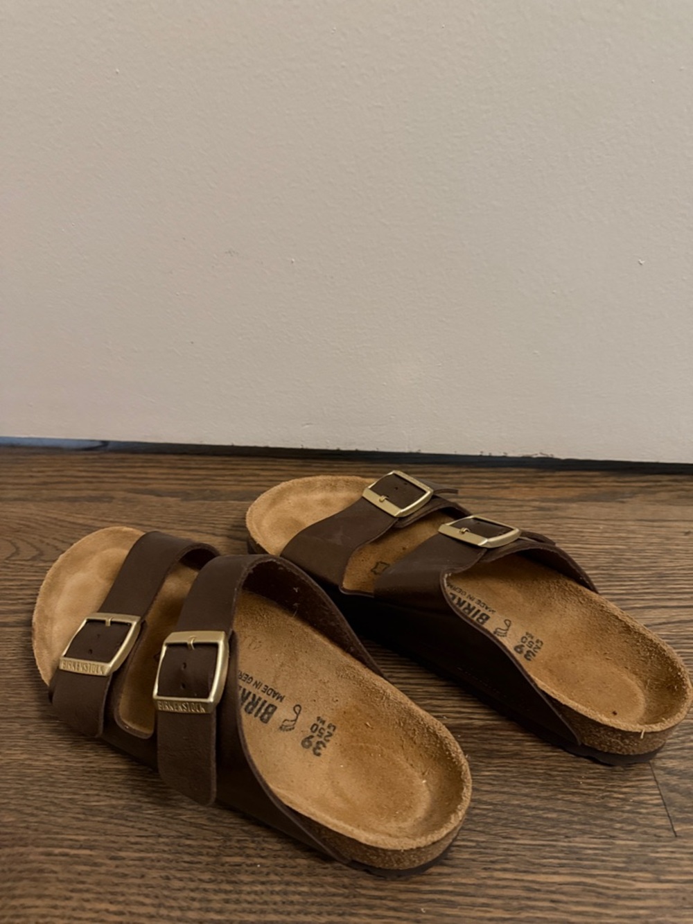 Birkenstock Brown Double-Buckle Slide Sandals